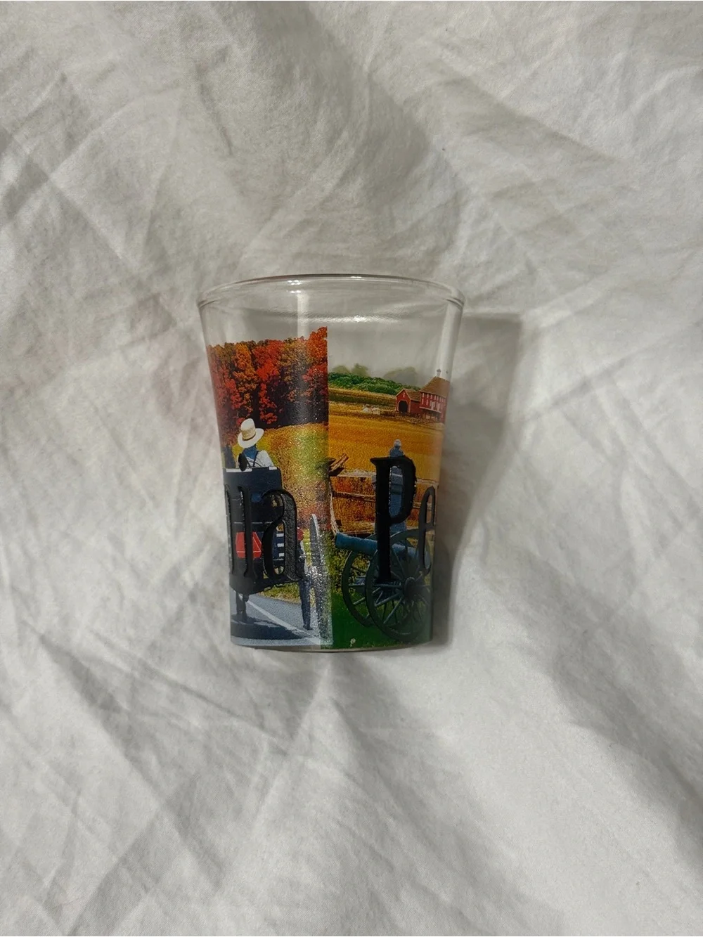 Pennsylvania shot glass. ~3 inches tall.